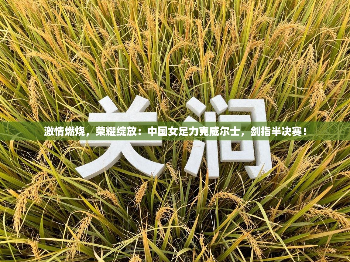 激情燃烧,荣耀绽放:中国女足力克威尔士,剑指半决赛! 第2张